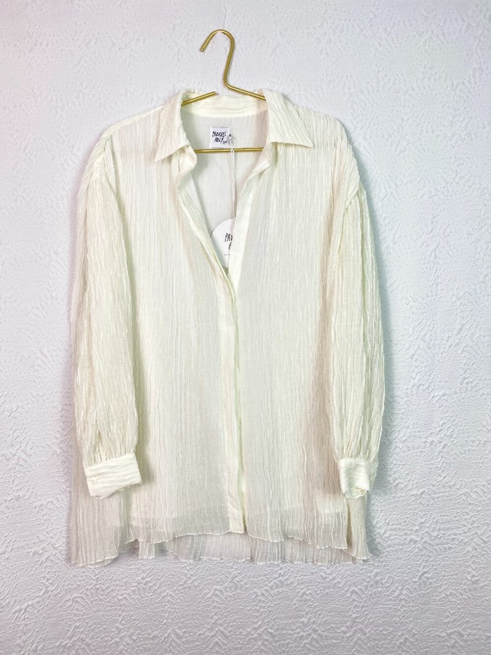 NWT Princess Polly Tune In White Crinkle Shirt Dress Cover-Up US 0